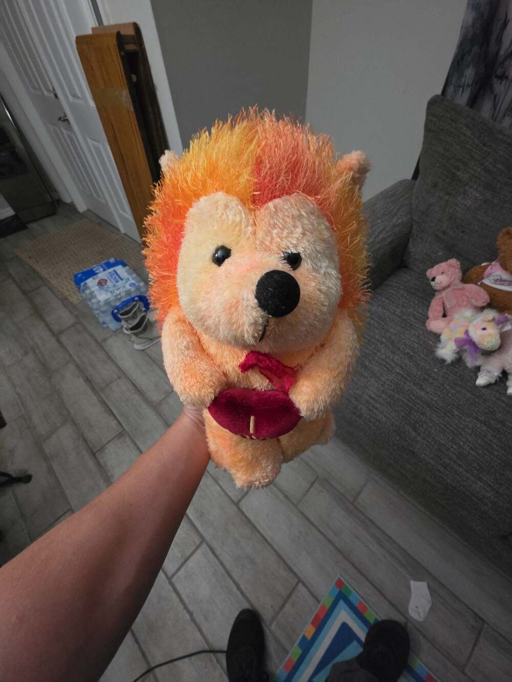 Valentine's Day Plush Hedgehog Holding I Love You Heart
